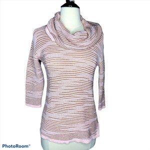 New York & Company pink & gold thread sweater XS